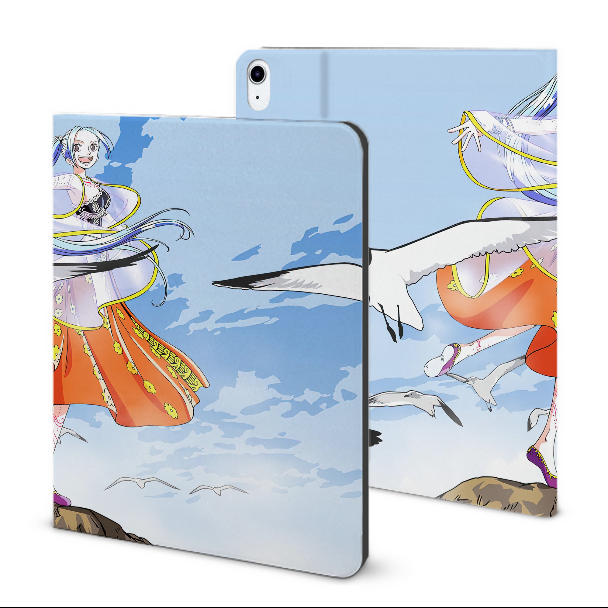 ワンピース ONE PIECE IPad ケース ブック型 PUレザー TPU 耐衝撃 軽量 薄型 ペン収納なし 全面保護 IPad 各モデル対応